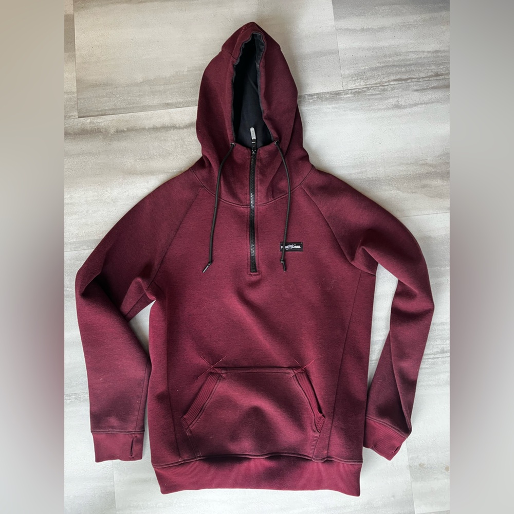 Flag Nor Fail Pullover Half-Zip Maroon Hoodie